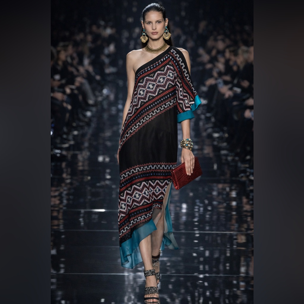 Nwt Bcbgmaxazria Nikolina One-Shoulder Silk Dress Runway Collection